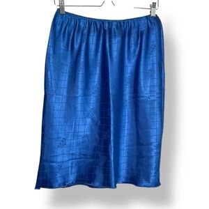 Vintage Slip Skirt Cobalt Blue Midi Knee Length Lightweight‎ Size Small Medium